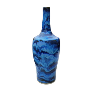 Tall Bottleneck  Vase  - Whistler Blue